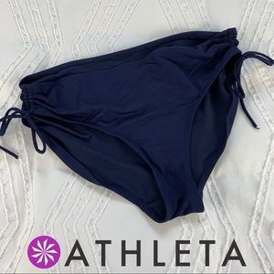 Athleta Full Tide Scrunch Bikini Bottom, L, Dress Blue